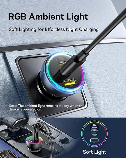 Автомобильный зарядный адаптер Baseus 152.5 W BSCC-ZX-CCL 2C+U с черным кабелем - фото 8