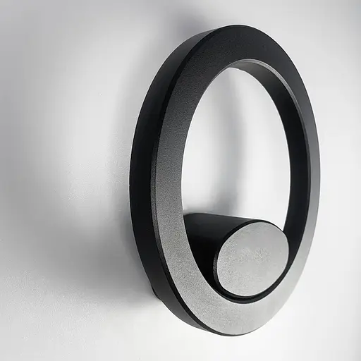 Фасадний чорний світильник круглої форми | Line F | Арт. 9008 - фото 5