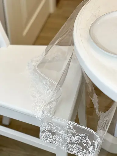 Силіконова скатертина з молочним мереживом Блюмарин 15 см 170х100 см - фото 6