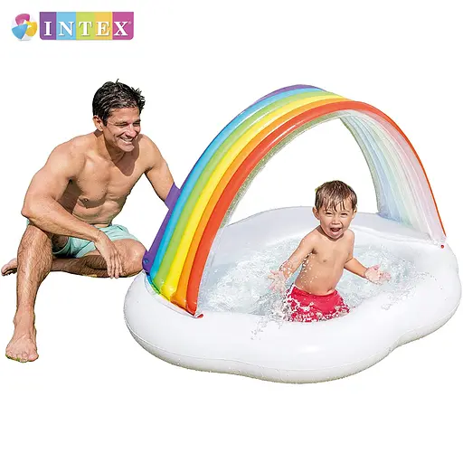 Басейн надувний дитячий Intex 57141 NP Веселка-Хмара 142x119x84 см об'єм 82 л від 1 до 3 років - фото 4