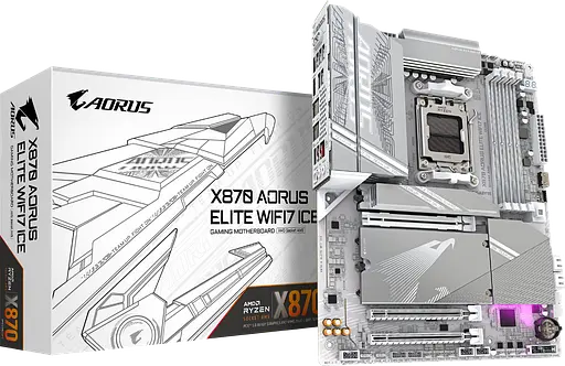 Материнская плата Gigabyte X870 Aorus Elite Wi-Fi 7 Ice Socket AM5 (X870 A ELITE WF7 ICE) Б/У - фото 1