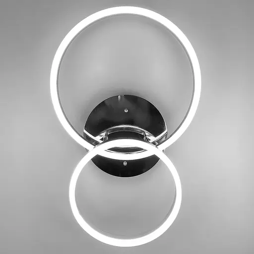 Світлодіодна срібна люстра Anelli на 2 кільця Line.F A 8008/2 CR - фото 3