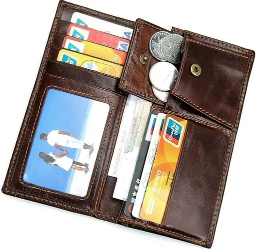 Мужской кожаный кошелек Vintage 8х16.5 см acs0015722 - фото 7