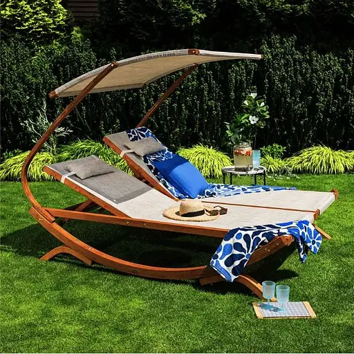 Садовий шезлонг Di Volio Pionza двомісний бежевий - фото 3