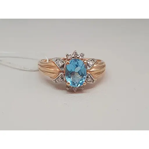 Золотое кольцо с бриллиантами и топазом. RT1101K 19 - фото 4