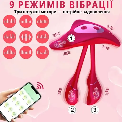 Вібратор-метелик I’MCUM TripleTease з 3 моторами та додатком для смартфону (IM-KCD211) - фото 4