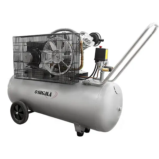 Компрессор двухцилиндровый ременный Sigma 2.5 кВт 396 л/мин 10 бар (7044151) - фото 1