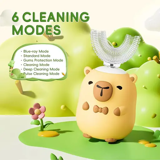 Детская электрическая зубная щетка U-образная с 6 головками щетки - фото 5