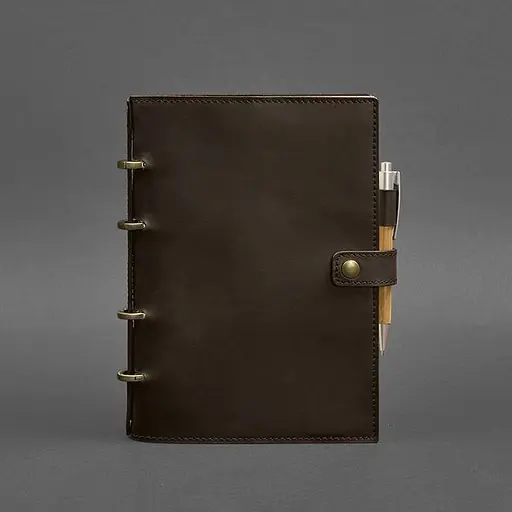 Шкіряний блокнот з датованим блоком (Софт-бук) 9.1 темно-коричневий Crazy Horse - фото 5