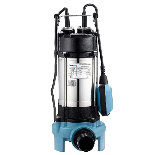 Насос дренажно-фекальний Zegor WQV2200DF з поплавком і ножем 2,2 кВт H15m 30412 - фото 1