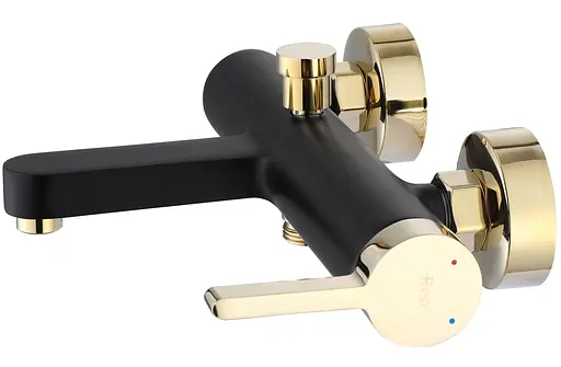 Смеситель для ванны Rea Polo настенный black/золото REA-B9979 Черный маовый - фото 4