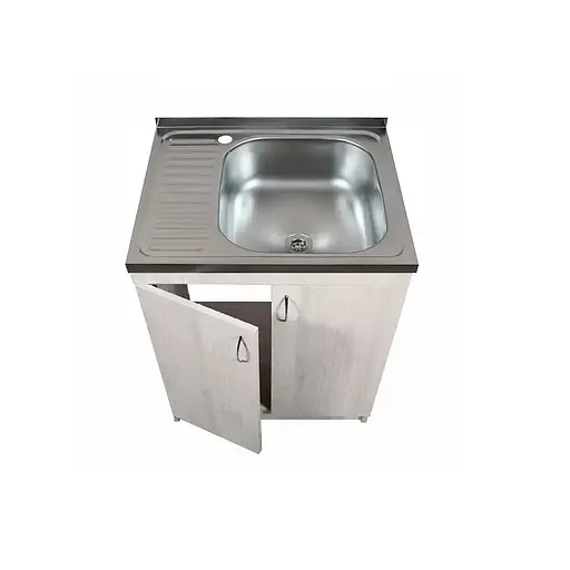 Тумба в комплекті з нержавіючою мийкою для кухні ЛДСП 60х60х83 см Дуб Молочний (52867-01162) - фото 5