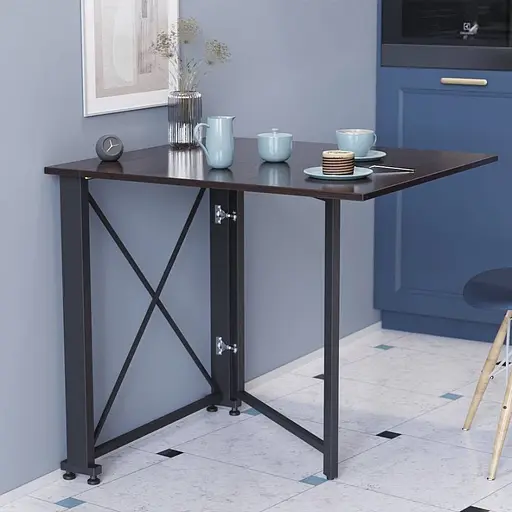 Стіл-книга трансформер Оріон 1 Ferrum-decor 750x810x730 Чорний метал ДСП Венге Магія 16 мм (FRD-105426)