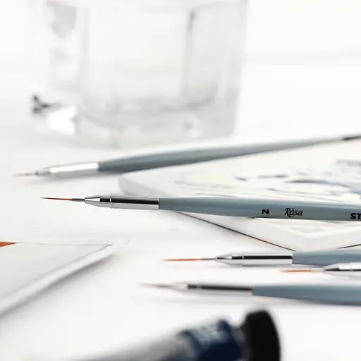 Пензель синтетика кругла лайнер STREAM 123/5 №1 коротка ручка Rosa - фото 4