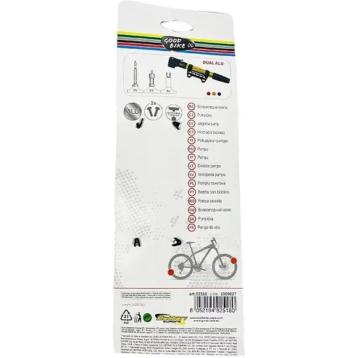 Насос ручной для велосипеда Good Bike Dual Alu AV, FV, DV желтый - фото 8