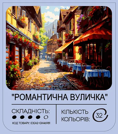 Набор для росписи "Романтическая улочка" 40*50 см, IDEA2-GX46981, ТМ "99IDEAS" - фото 2