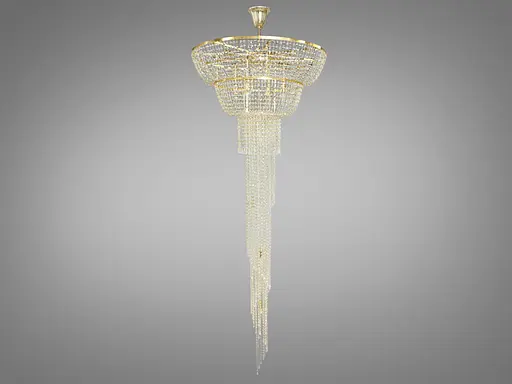 Сучасна кришталева люстра "Кришталевий каскад" на 16 лампи, золото - фото 1