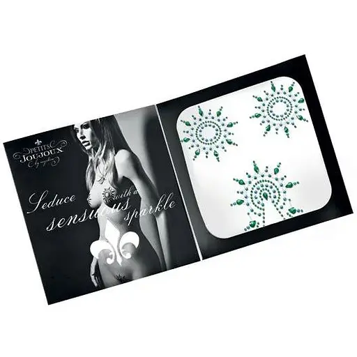 Пестис из кристаллов Petits Joujoux Gloria set of 3 - Green/Blue, украшение на грудь и вульву - фото 3