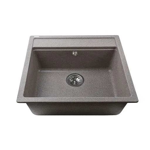 Гранітна мийка Globus Lux Volta мокко 570x510 мм, Сірий - фото 2