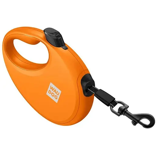 Поводок-рулетка для собак Waudog R-leash с контейнером для пакетов, светоотражающая лента, S, до 12 кг, 3 м, оранжевый - фото 4