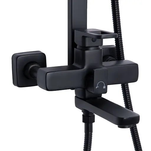 Душевая система универсальная Lidz Wawel 1030 на три потребителя (с изливом) (k35) LDWAW1030BLA45396 Black, Черный матовый - фото 3