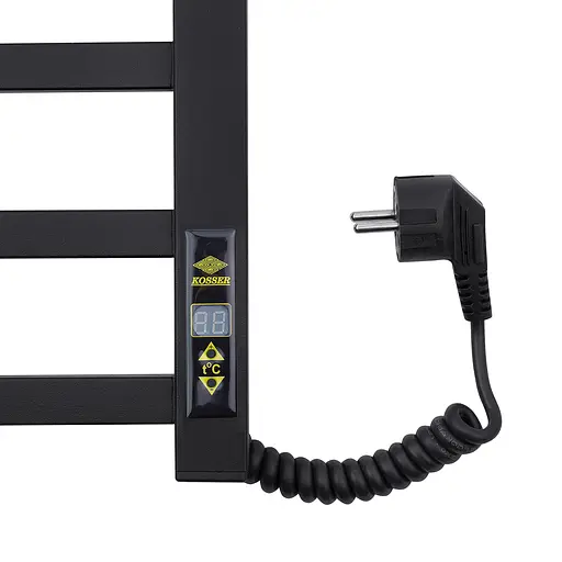 Полотенцесушитель электрический Kroner Велди ДВ01ER 800x500/9 ЕR CV025541, Черный матовый, Правое - фото 3