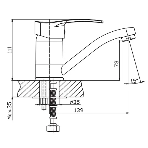 Змішувач для кухні Haiba ONIX 004 HB0768 - фото 2