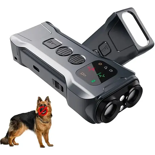 Ультразвуковий відлякувач собак з акумулятором ліхтариком Р9 2 випромінювачами і дальністю до 15 м Grey (18567) - фото 3