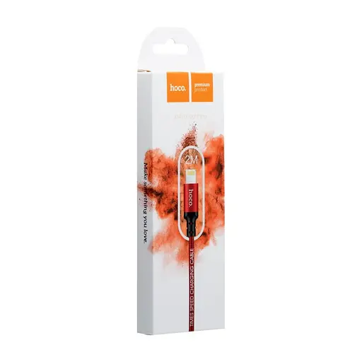 Кабель HOCO X14 USB to iP 2A, 2m, nylon, aluminum connectors, Black - фото 2