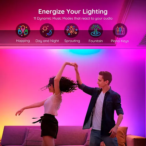 Світлодіодна стрічка Govee H618A Basic Wi-Fi + Bluetooth LED Strip Lights RGBICW 5м (H618A3D1) [136705] - фото 5