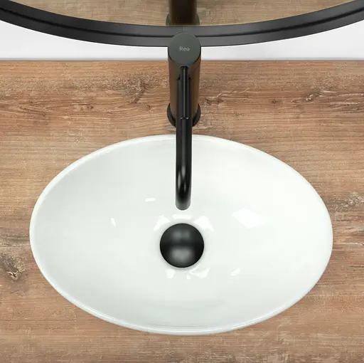 Умивальник Rea Pamela Mini накладний білий REA-U5804, Білий - фото 4