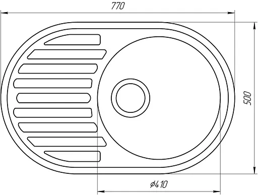 Кухонная мойка гранитная Globus Lux Ohara черный 770х500мм-А0002, Черный - фото 4