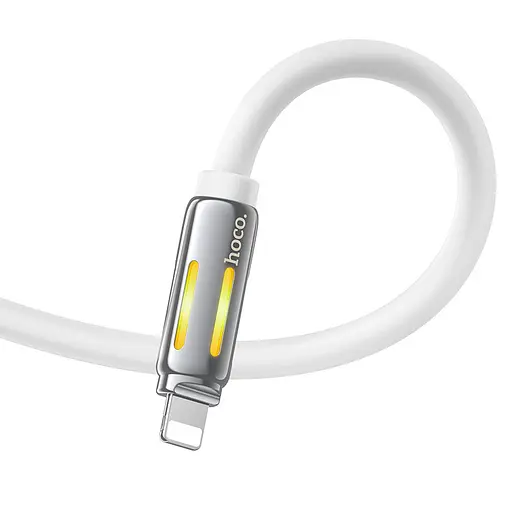 Дата кабель Hoco U136 Prize USB to Lightning 2.4A (1.2m) White - фото 2