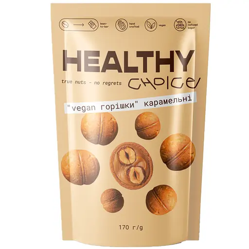 Печенье с фундуком Healthy Choice Орешки vegan карамельные 6 шт. 170 г - фото 1