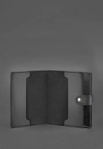 Кожаная обложка-портмоне для удостоверения офицера 11.0 Черная - фото 3