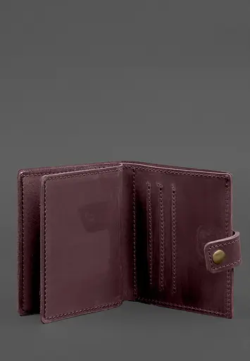 Кожаная обложка-портмоне для удостоверения офицера ГНСУ 11.2 бордовый Crazy Horse - фото 4