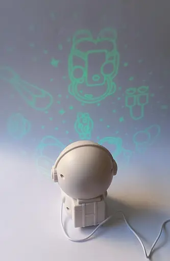 Ночник проектор звездного неба Астронавт RGB батарейки типа ААА Type-C Белый - фото 4