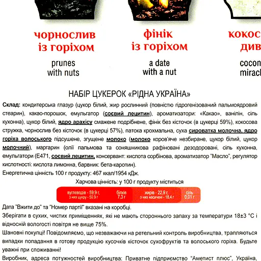 Набір цукерок Аметист Плюс Рідна Україна 500 г - фото 5