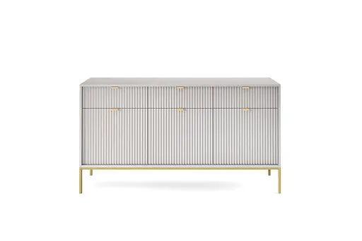 Комод Perfect Home Нова / Nova 3-дверний з 3 шухлядами і золотими ніжками KSZ154 Сірий (PFH-091243) - фото 3