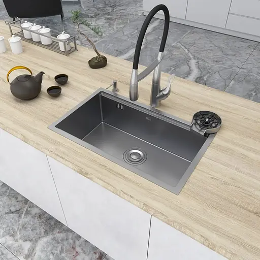 Кухонна мийка під стільницю 1.5 мм кухонна станція Nett NS-7042, Нержавіюча сталь - фото 6