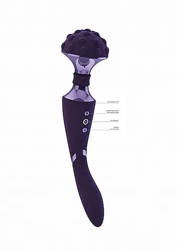 Вібромасажер Vive Shiatsu Bendable Massager Wand 28.6 см (фіолетовий) - фото 17