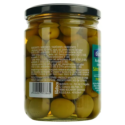 Оливки зелені Diamir з кісточкою Аромат анчоуса Manzanilla 420 г - фото 3