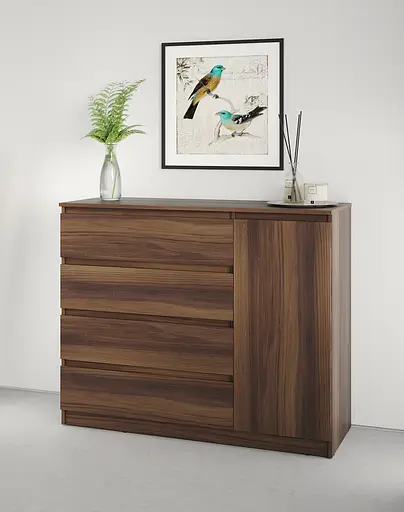 Комод в спальню MebelStar Нео 1Д4Ш 120x43x98 см Дуб бурштиновий (MBS-1052) - фото 1
