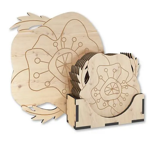 Дерев'яна підставка під гаряче Маки FDPO-303