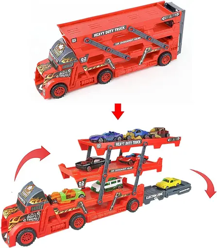 Трейлер, 45 см, трек, з металевими машинками, 8 шт. (В асортименті) - фото 3