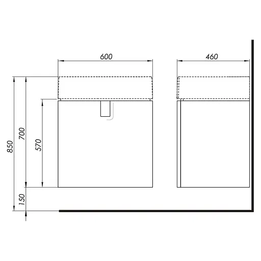 Тумба під умивальник з дверцями Kolo Twins 60 см 89486000 Білий - фото 2