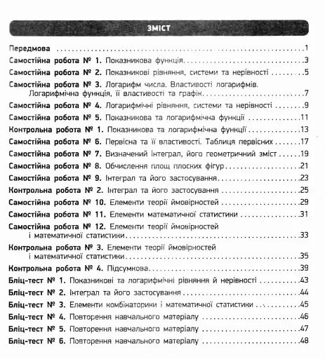 Контроль навчальних досягнень. Математика 11 клас. Частина 1. Алгебра і початок аналізу. Рівень стандарту - фото 3