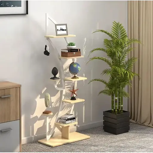 Стелаж для квітів Costway Ruta у формі півмісяця білий - фото 3