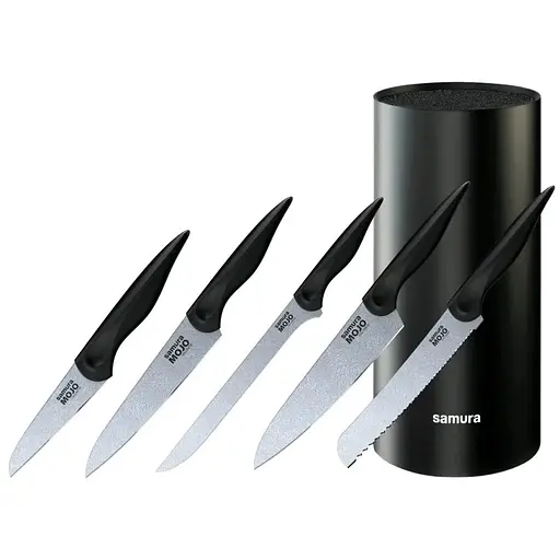 Набор из 5-ти кухонных ножей и подставки Samura Mojo (SMJ-06B)