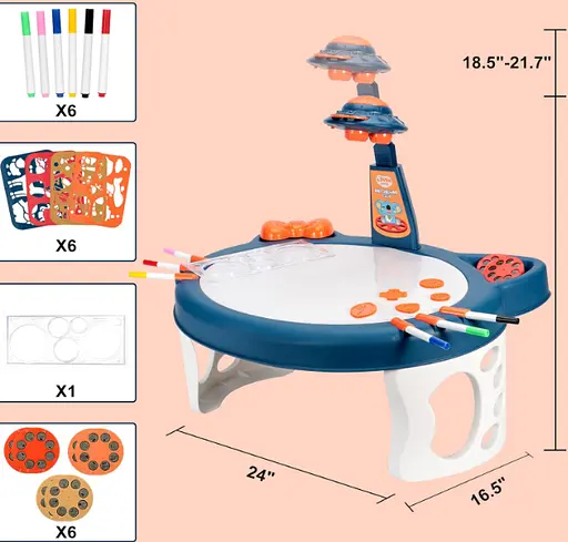 Детский столик с проектором для рисования 3-в-1 - фото 3